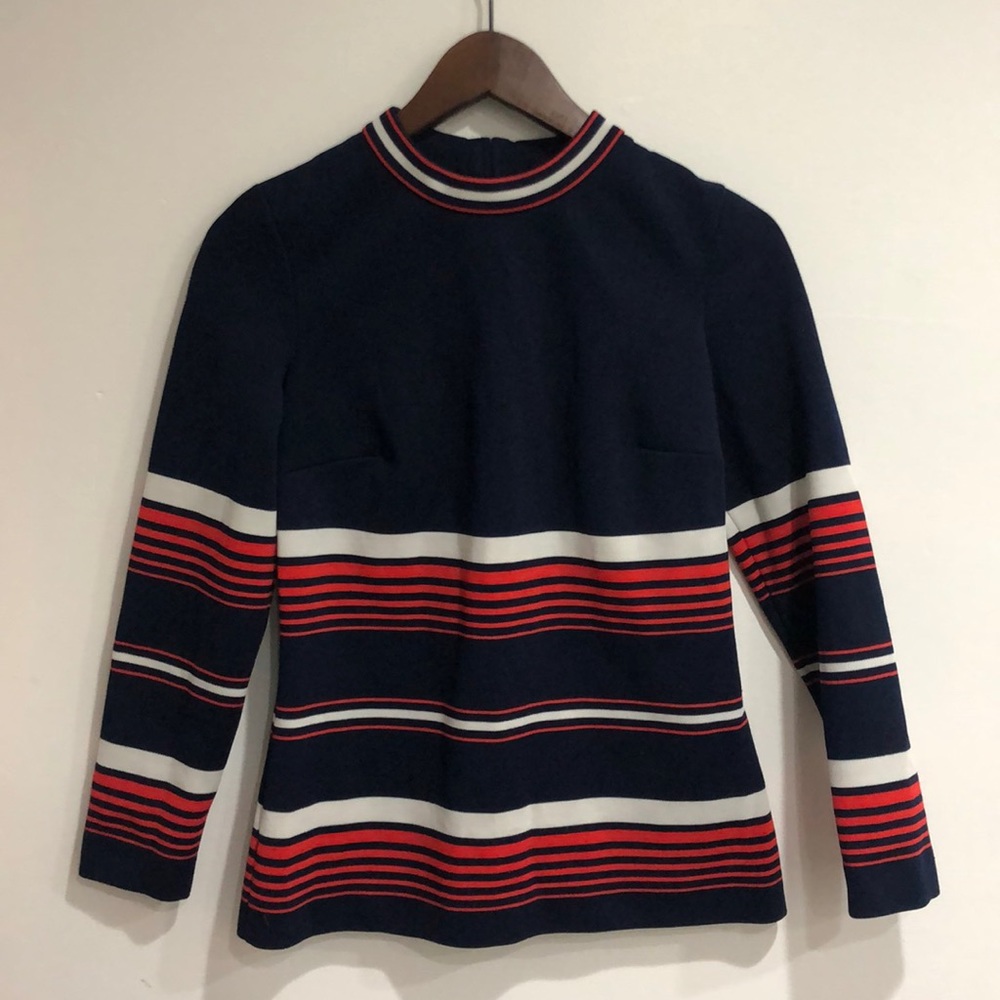 vintage 60s French new wave striped long sleeve top🥖❤️🧑‍🎨
